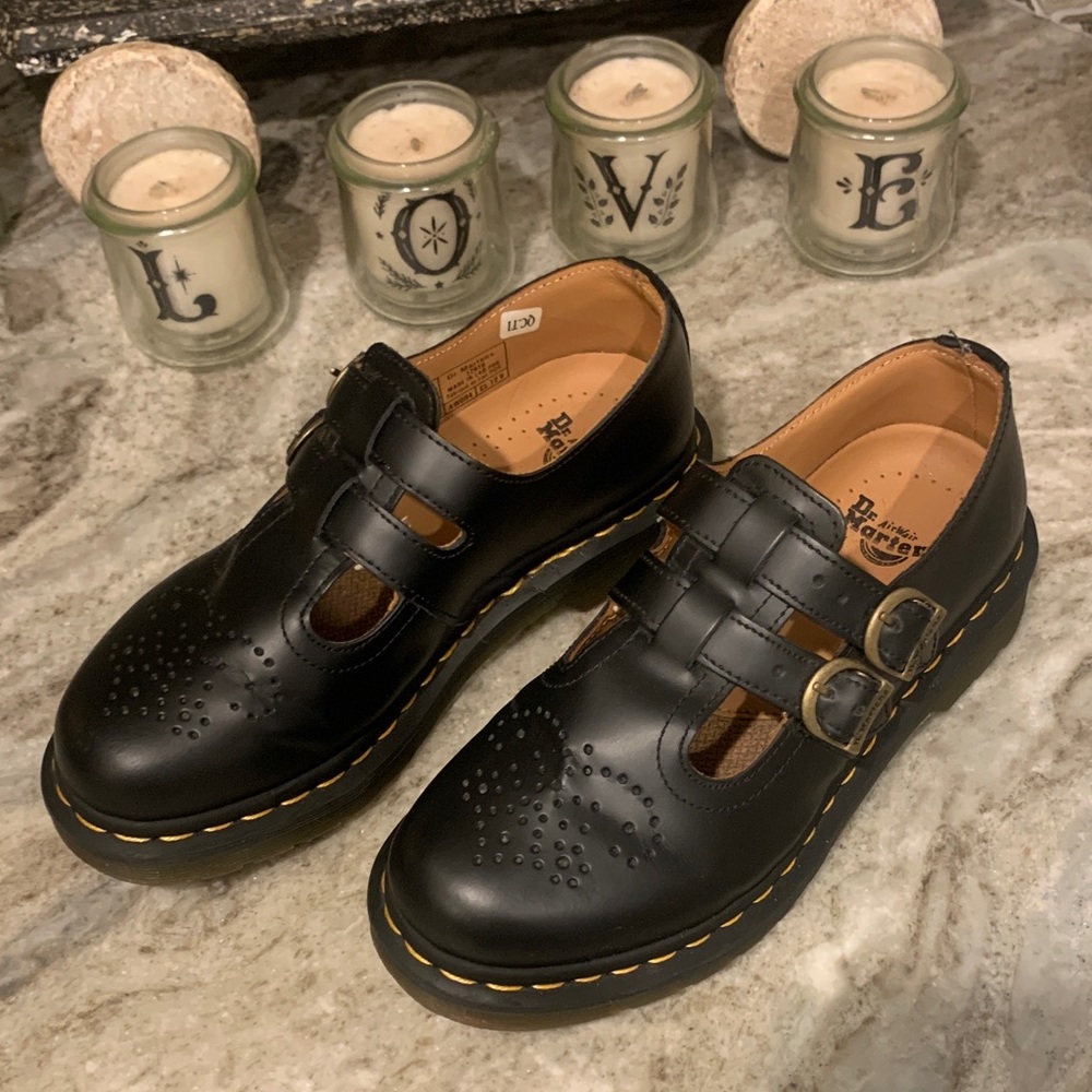 Dr. Martens Black Double Strap Mary Janes